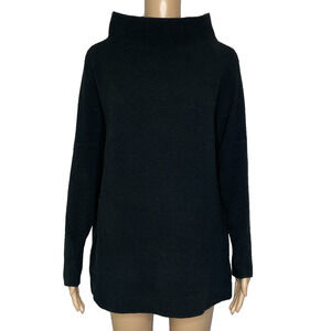Women's Small Free People Ottoman Slouchy Black Cotton Pullover Tunic Sweater